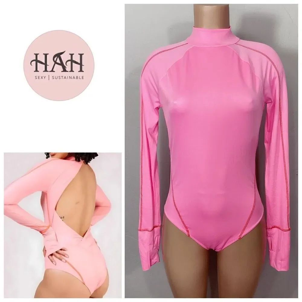 New. Hot as hell for Free People pink rash guard. Large. Retails $240